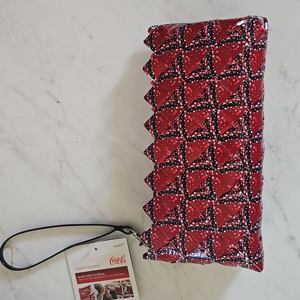 Coca Cola Red Bottle Label Clutch Bag